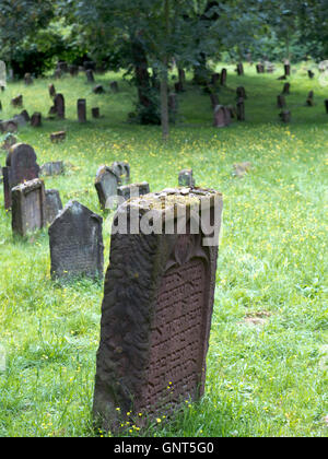 Heiliger sabbia (vecchio cimitero ebreo) in Worms, Germania. Foto Stock