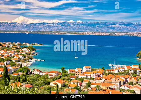 Isola di Ugljan spiaggia costa e vista aerea, Dalmazia, Croazia Foto Stock