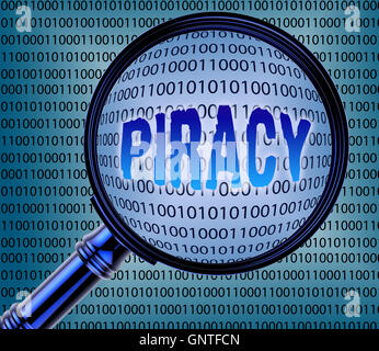 La pirateria informatica che rappresenta la tecnologia brevettata Copyright 3D Rendering Foto Stock