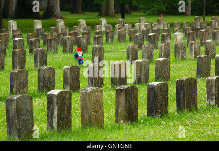 Tomba di righe, Antietam Cimitero Nazionale, Maryland Foto Stock