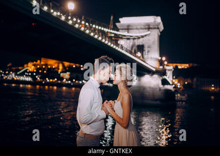 Giorno di nozze a Budapest Foto Stock