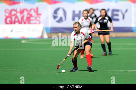 Azione dalla Scozia contro Ulster in Hockey sul primo giorno di scuola Giochi 2016, Loughborough University. Stampa foto di associazione. Picture Data: giovedì 1 settembre 2016. Foto Stock