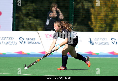 Azione dalla Scozia contro Ulster in Hockey sul primo giorno di scuola Giochi 2016, Loughborough University. Stampa foto di associazione. Picture Data: giovedì 1 settembre 2016. Foto Stock