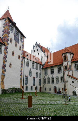 Hohes schloss, castello medievale nel centro di Fussen città vecchia, Alpi Bavaresi, Germania Foto Stock