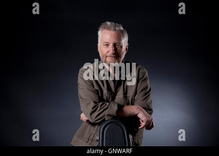 Stephen William 'Billy Bragg", il cantante inglese, cantautore e sinistra-ala attivista., al Edinburgh International Book Festival. Edimburgo, Scozia. 14 Agosto 2016 Foto Stock