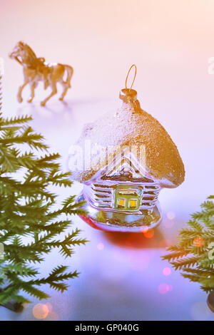 Anno nuovo paesaggio con i giocattoli Foto Stock