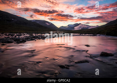 Ristacohkka collina in sunset Foto Stock