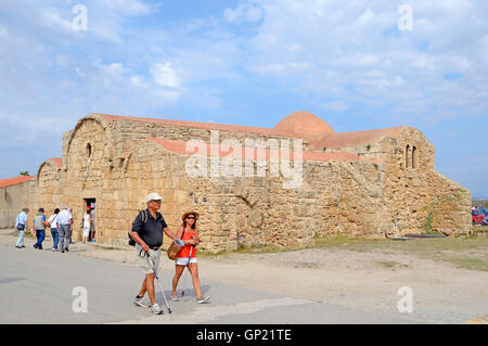 La chiesa bizantina di San Giovanni di Sinis, penisola del Sinis, Sardegna, Italia, Europa Foto Stock