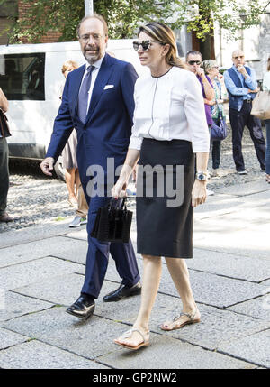 Il funerale della Contessa Marta Marzotto con: Ospiti Dove: Milano, Italia Quando: 01 Ago 2016 Credit: IPA/WENN.com * * disponibile solo per la pubblicazione in UK, USA, Germania, Austria, Svizzera** Foto Stock