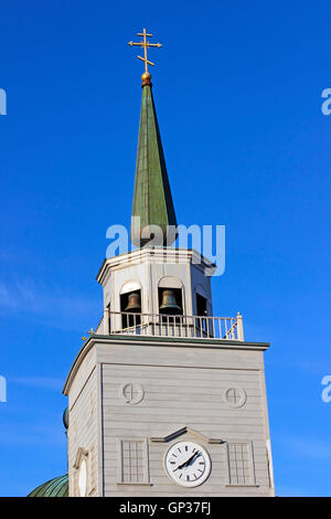 La cupola e il campanile cross St. Michael's Chiesa Russa Ortodossa Cattedrale Sitka Alaska all'interno del passaggio a sud-est di Alaska USA Foto Stock