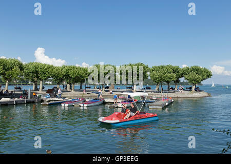 Porto di Costanza e il Lago di Costanza, Baden-Wuerttemberg, Germania Foto Stock