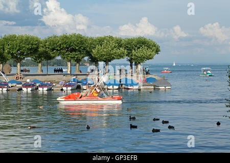 Porto di Costanza e il Lago di Costanza, Baden-Wuerttemberg, Germania Foto Stock