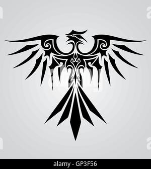 Tribal Phoenix Bird Illustrazione Vettoriale