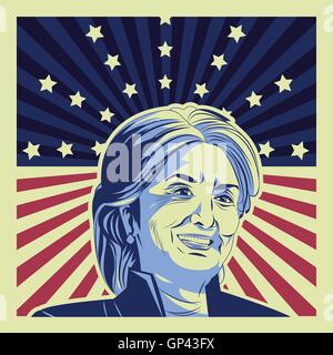 Usa elezioni presidenziali Hillary Clinton Illustrazione Vettoriale