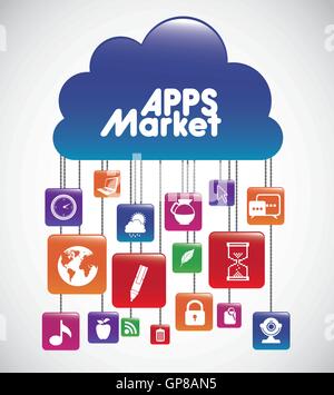 Mercato di Apps Illustrazione Vettoriale