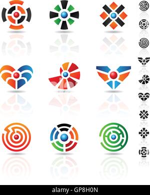 Abstract forme geometriche ed elementi di design grafico Illustrazione Vettoriale