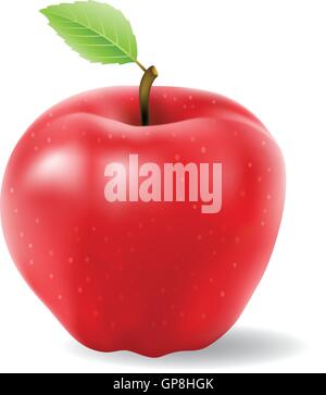 Rosso vettore apple isolato su uno sfondo bianco Illustrazione Vettoriale