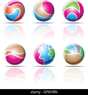 Illustrazione vettoriale di sfere colorate, palle da spiaggia Illustrazione Vettoriale