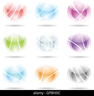 Abstract gli elementi di design: vibrante, trasparenti, sfere isolato su bianco Illustrazione Vettoriale