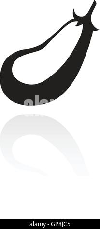 Linea nera arte melanzana isolato su bianco Illustrazione Vettoriale