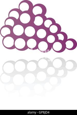 Arte di linea viola uva isolato su bianco Illustrazione Vettoriale