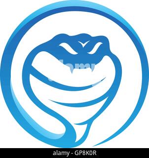 Blu lucido serpente isolato su bianco Illustrazione Vettoriale