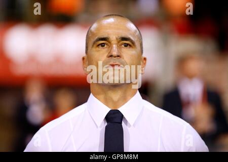 01.09.2016. Bruxelles, Belgio. Calcio internazionale amichevole. Belgio contro la Spagna. Roberto Martinez allenatore della squadra belga Foto Stock