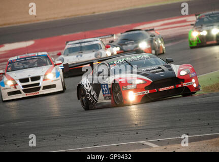 Barcellona, Spagna. Il 3 settembre, 2016. La Aston Martin Vantage GT3 auto del massiccio Motorsport, in azione durante la 24 Hores de Barcelona d'Automobilisme-Trofeu Fermí Vélez presso il Circuito di Catalunya. Credito: Pablo Guillen/Alamy Live News Foto Stock