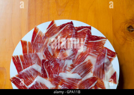 Prosciutto Iberico di servire. Spagna. Foto Stock