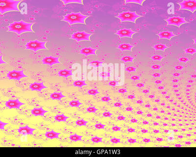 Abstract colorati frattale creando un delicato rosa effetto floreale pattern Foto Stock