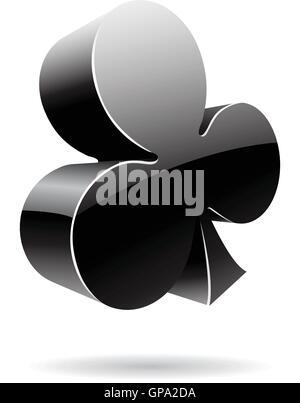 3d suit clubs isolato su bianco Illustrazione Vettoriale