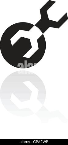 Chiave nero isolato su bianco Illustrazione Vettoriale