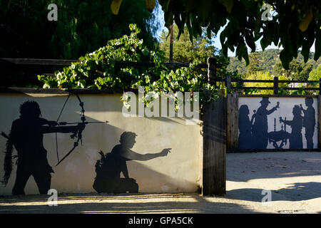 Il murale sulla parete in Sonoma State Historic Park.Downtown Sonoma, Northern California , Stati Uniti Foto Stock