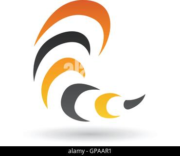 Arancione e nero icona astratta illustrazione isolato su uno sfondo bianco Illustrazione Vettoriale