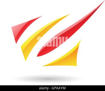 Rosso e giallo icona astratta illustrazione isolato su uno sfondo bianco Illustrazione Vettoriale