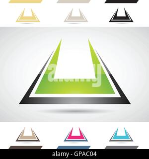 Il Concept Design di colorati Loghi di stock di icone e forme della lettera U, illustrazione vettoriale Illustrazione Vettoriale