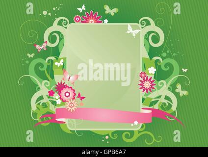 Verde cornice floreale Illustrazione Vettoriale