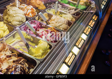 Visualizzazione di un gelato shop in Italia Foto Stock