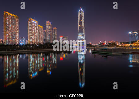 Songdo Central Park in Songdo International Business District , Incheon Corea del Sud. Foto Stock