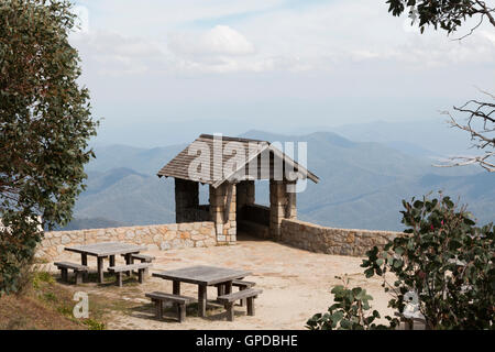 Il clacson area picnic sulla cima del monte Buffalo Foto Stock