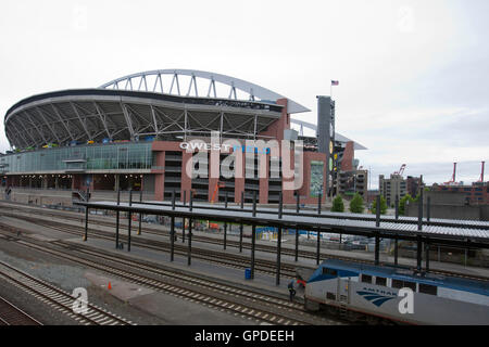 Settembre 12, 2010; Seattle, WA, Stati Uniti d'America; vista generale del Qwest Field prima che il gioco tra i Seattle Seahawks e San Francisco 49ers. Foto Stock