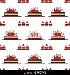 Modello senza cuciture con torte. vettore Illustrazione Vettoriale