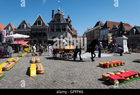 L'estate mercato del formaggio nella città di Hoorn, Paesi Bassi Foto Stock