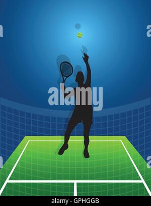 Sport Tennis in background. man. vettore Illustrazione Vettoriale