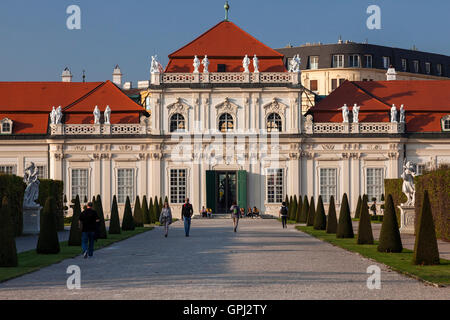 Ingresso per abbassare il palazzo del Belvedere di Vienna in Austria Foto Stock