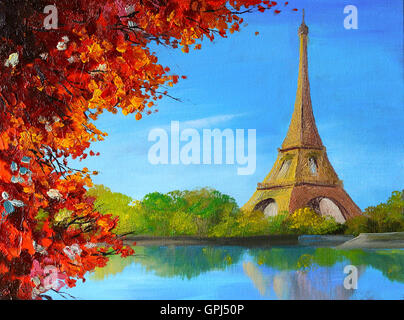 YEESAM ART Dipingere con i numeri, per adulti e bambini, la Torre Eiffel della Francia Parigi