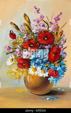 YEESAM ART Pittura Ad Olio Per Numeri Per Adulti E Bambini - Kit Fai Da Te 40x50 Cm Con Tela Prestampata, Pennelli E Colori Acrilici - Quadro Vaso Di Fiori, Senza Cornice, Principianti