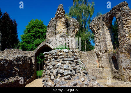 Il castello di WOLVESLEY WOODMAN'S GATE che mostra lo spessore delle pareti Foto Stock