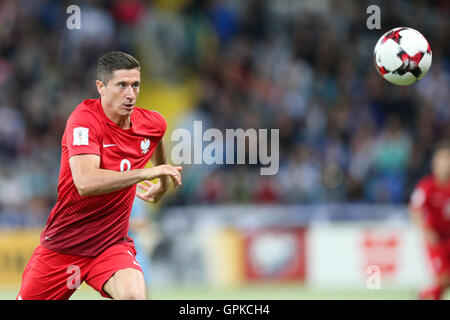 Astana in Kazakhstan. Il 4 settembre, 2016. Robert Lewandowski (POL). Il Kazakistan contro la Polonia, la Coppa del Mondo FIFA 2018 qualificatore. La partita si è conclusa in un 2-2 a credito: Azione Plus immagini di sport/Alamy Live News Foto Stock