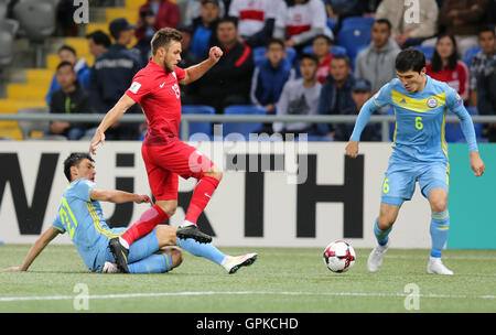 Astana in Kazakhstan. Il 4 settembre, 2016. Maciej Rybus (POL), Kazakistan contro la Polonia, la Coppa del Mondo FIFA 2018 qualificatore. La partita si è conclusa in un 2-2 a credito: Azione Plus immagini di sport/Alamy Live News Foto Stock